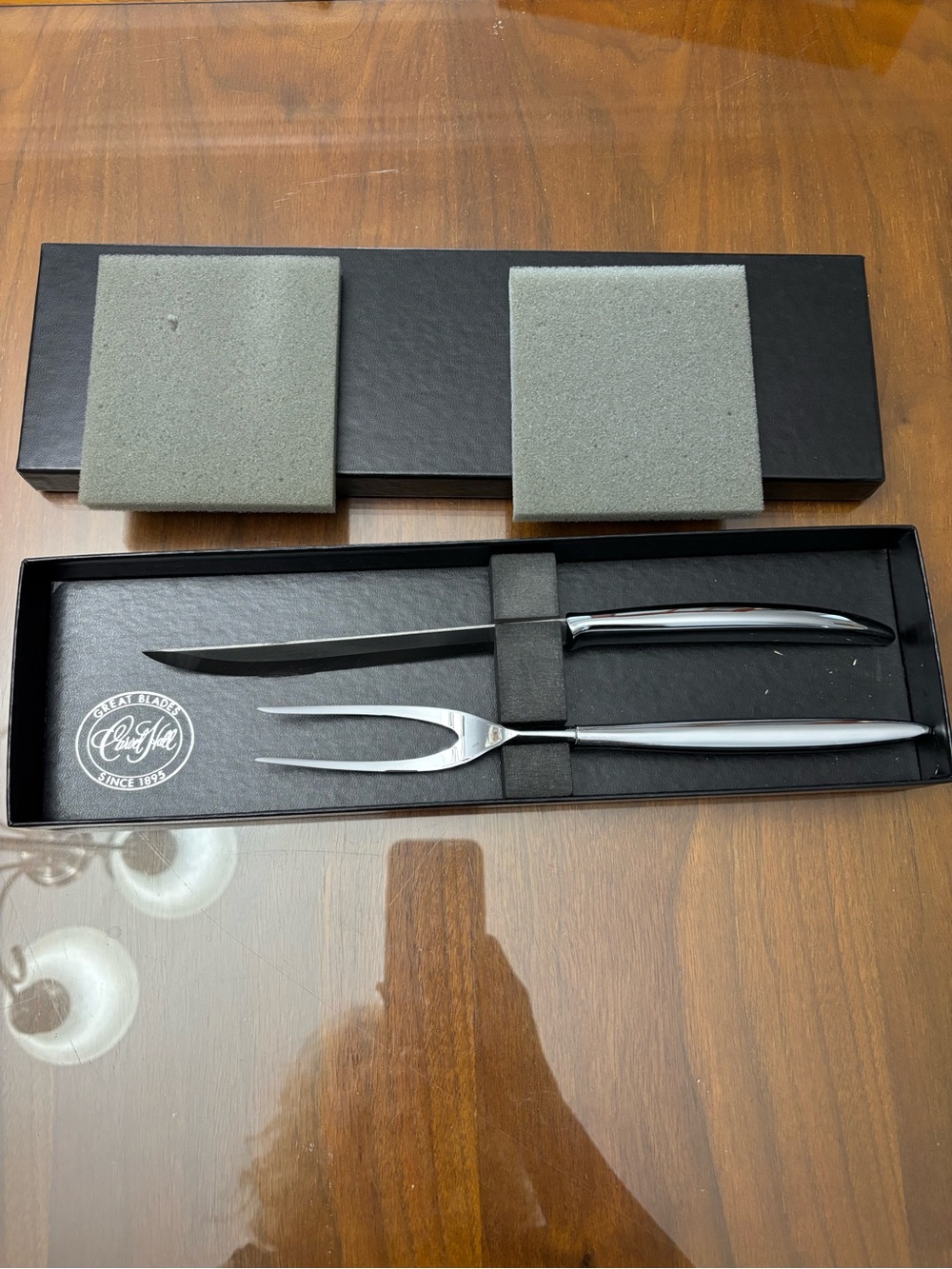 Carlisle Stainless Steel Carving Knife and Fork Set - Silver